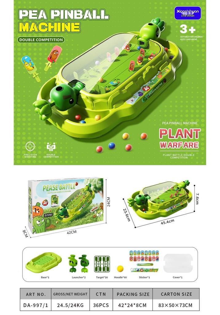 Educational Pinball Battle Game: Double Player Shooter Toy for Kids and Parents