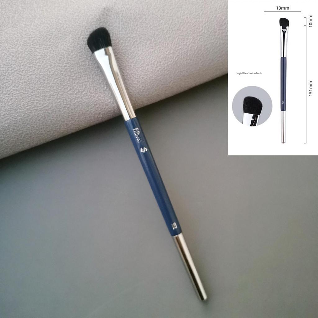 Fillim S Series: Blue Handle 851 Powder Brush, 881 Flame Blush Brush, Angled Nose Shadow Blending Brush.