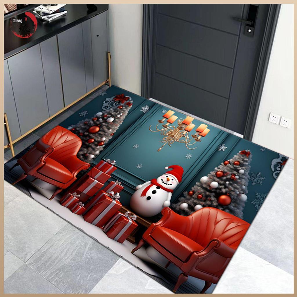 Cross-border Christmas Cartoon Entrance Mat for Hallway or Living Room Decor