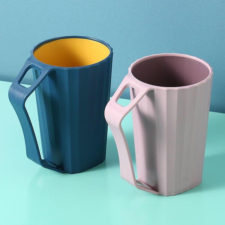 

Бытовая чашка для мытья ванной комнаты, прочные чашки для чистки зубов, простая чашка для зубной щетки с ручкой, аксессуары для ванной комнаты розовый