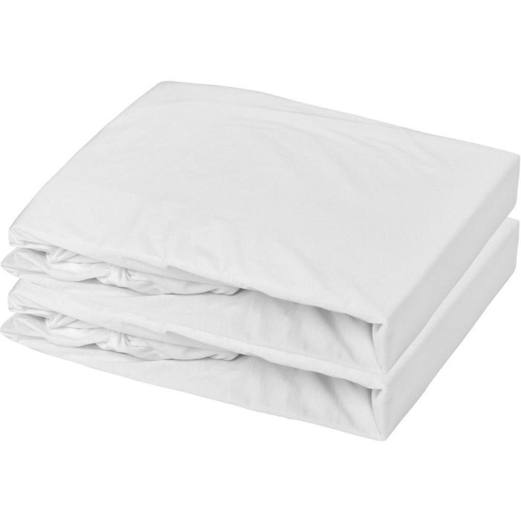 Lot de 2 draps housse - MON PTIT DODO - Jersey 100% coton - 60 x 120 cm - Blanc