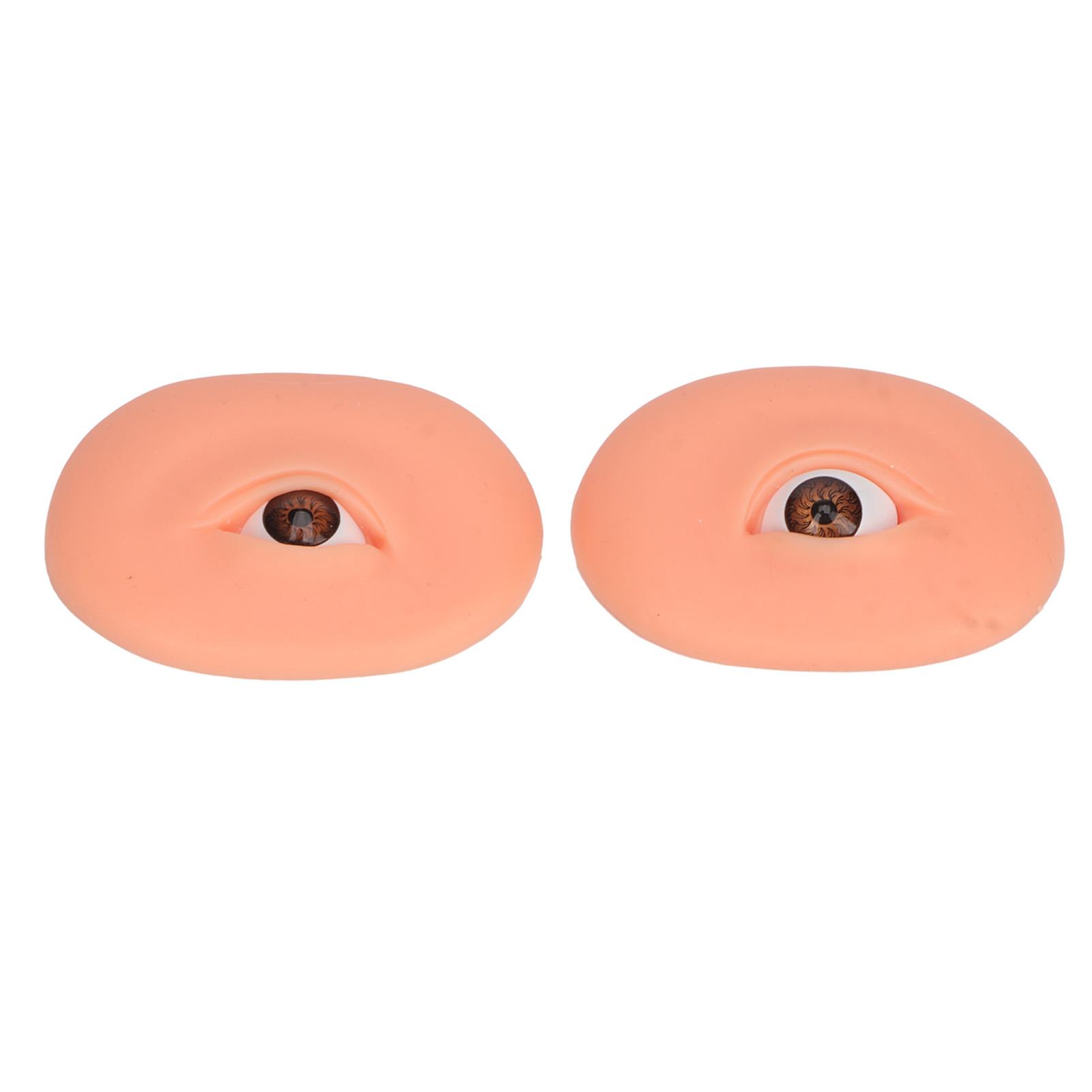 

Eyebrows Microblading Eye Model Soft Silicone Eyeshadow Makeup Practice Eyes Board Dark Skin Color