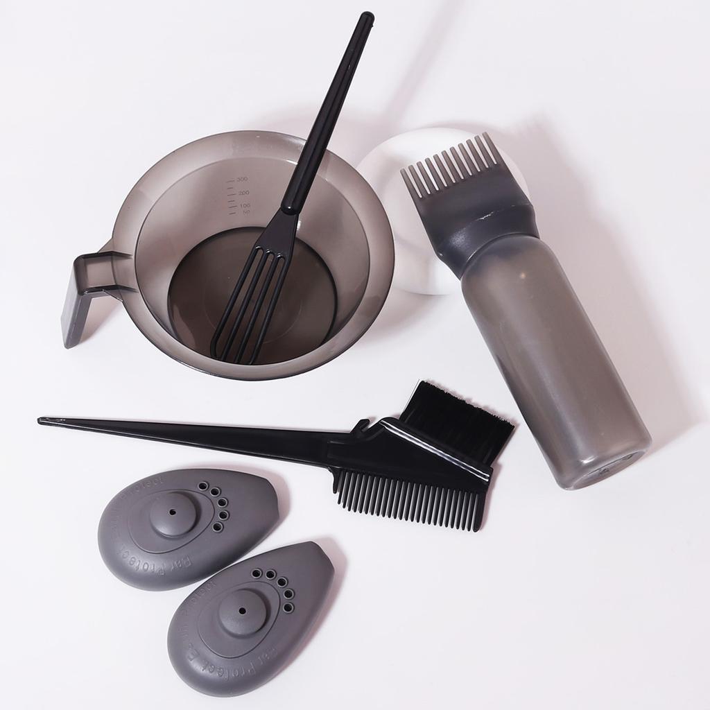 6pcs Hair Coloring Dyeing Kit with hair dye bowl,hair dye brush,earmuffs,hair dye bottle mixer,Special for real hair wigs