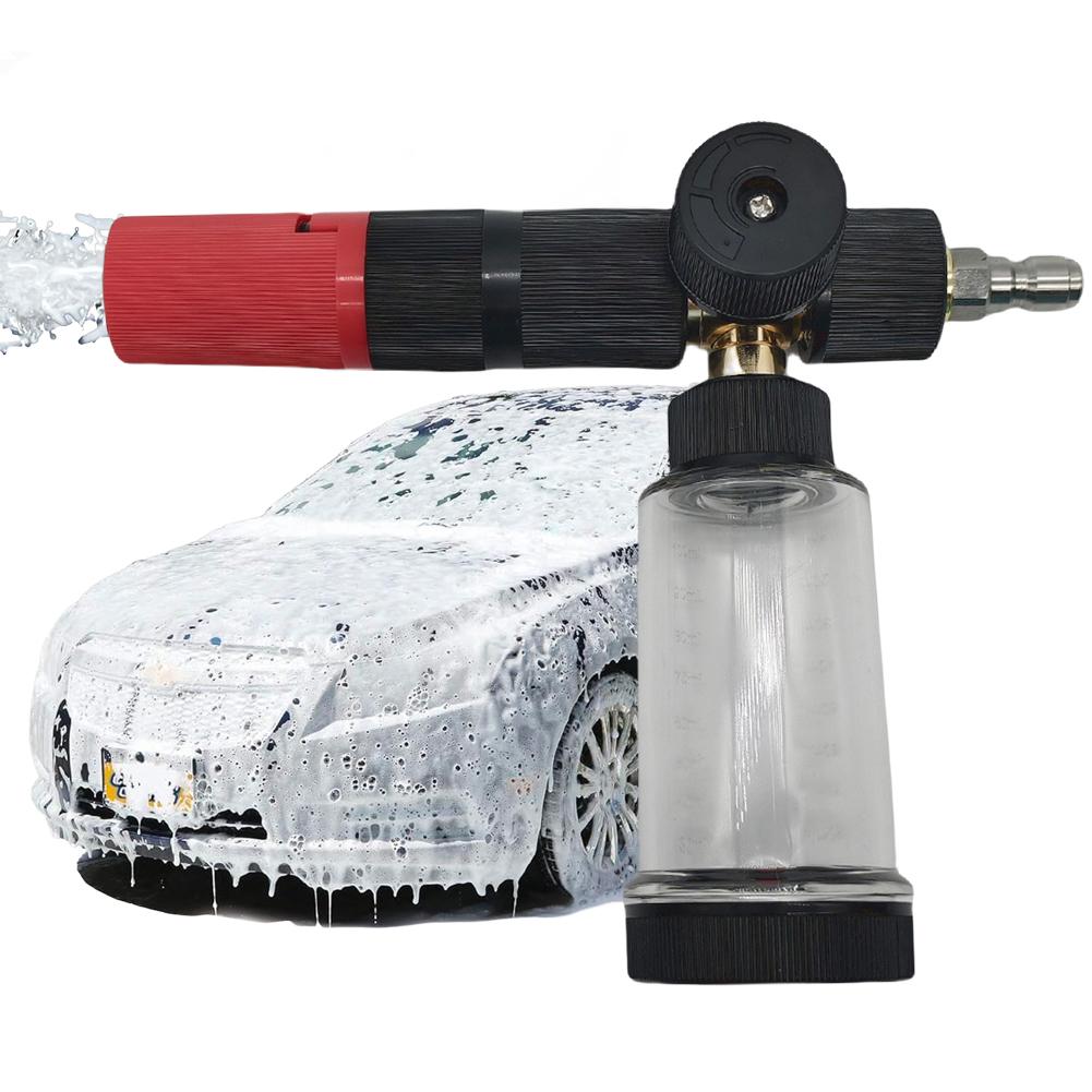 100ml Water Foam Pot with 1/4 Inch Quick Connector Soap Foam Spray Bottle Adjustable Car Wash Foam Sprayer for Car Wash