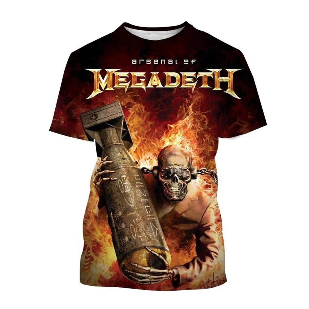 Megadeth 3D Print Sport Quick-dry Breathable Men T-shirt Casual Rock Band Street Punk Fun Hip-hop Short-sleeve Boy Top Clothing