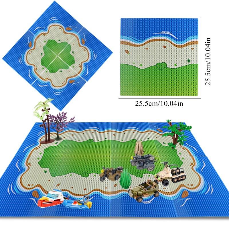 Non-Toxic 1Pc 32*32Dots Baseplate Beach Island Base Plate Building Blocks Compatible Brands Bricks Plate Christmas Gift Toys For Children