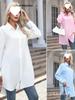 European Women's Autumn Long Sleeve Casual Solid Color Shirt