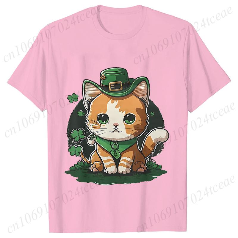 New Summer Tshirts St Patricks Day Irish Cat Happy St Patricks Fashion Womens Oversized TShirt Casual Womens Clothing Tops