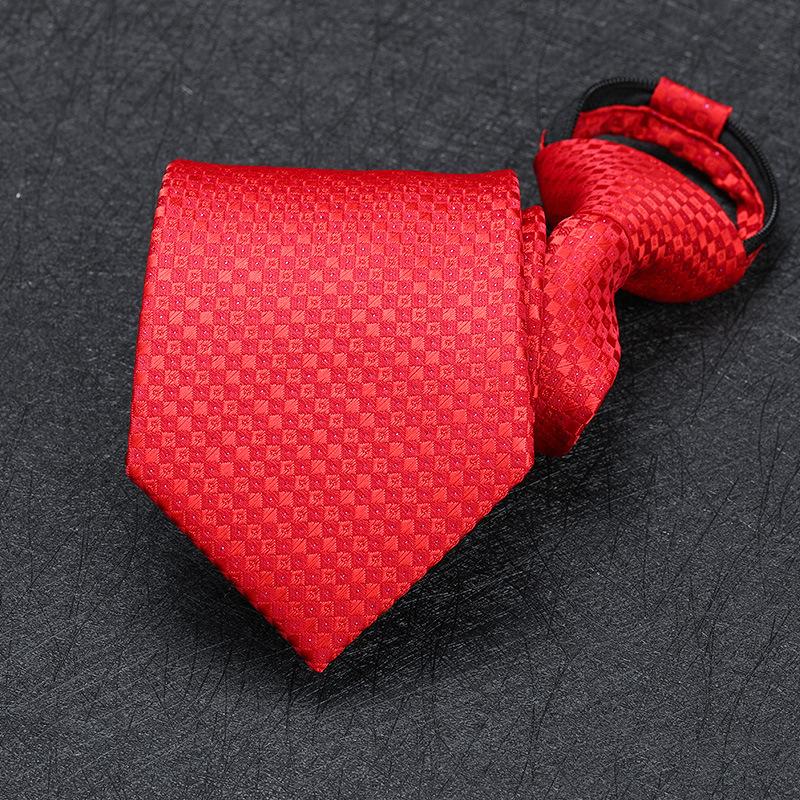 

Married Men S Red Zipper No-Tie Formal Tie Business Black Professional Groom Korean Version One-Pull Tie