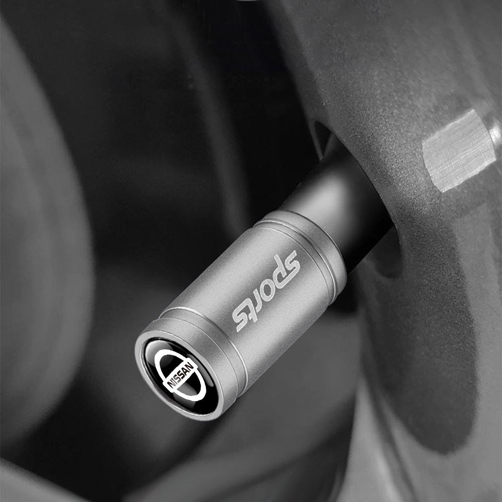4 ks univerzální emblémů pro auto, krytky ventilků pneumatik, protiprachové krytky pro Nissan Qashqai Juke Leaf Armada Nismo X-Trail Patrol Altima Maxima