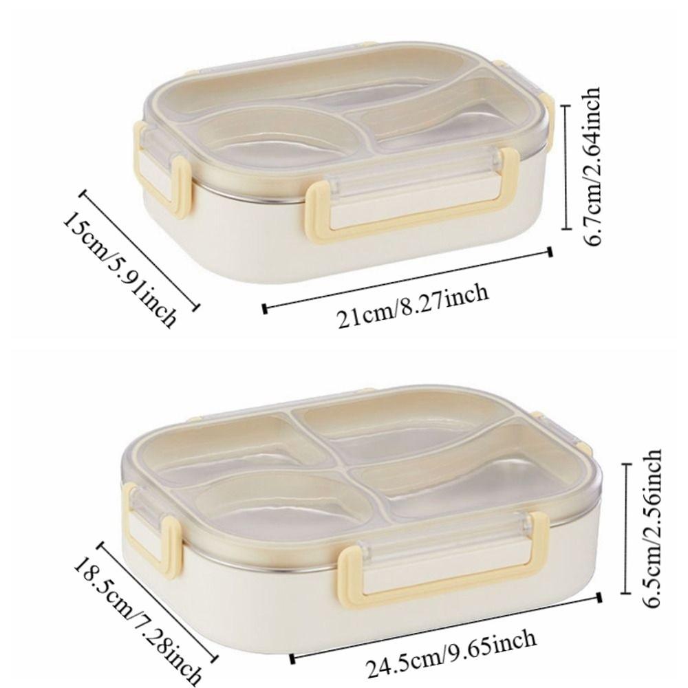Divided Insulated Lunch Box 900/1400ML Compartment Lunch Box Stainless Steel Lunch Box  Worker