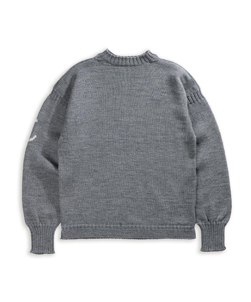 Geonjiulleunseu Fisherman Whole Garment Sweater - Mid Grey