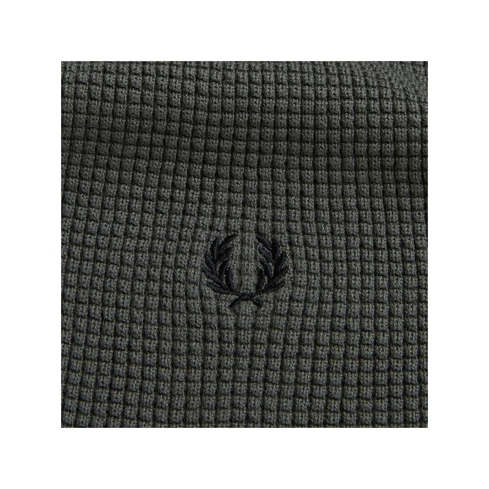 Fred Perry Waffle Knit Cotton Scarf   Field Green Cfpu2438150 638 qzgCfpu2438150 638