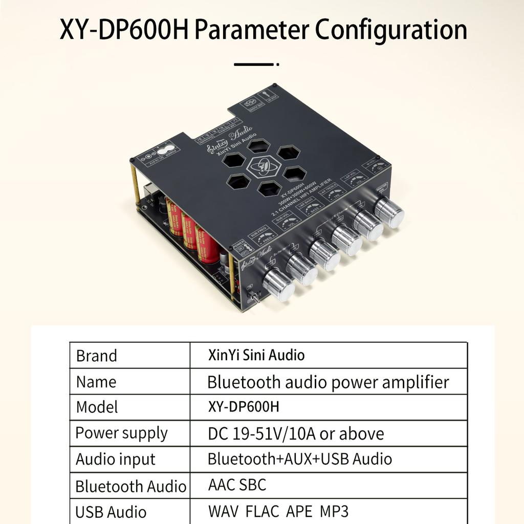 DP600H 600W 300Wx2 Bluetooth TPA3255 High Power Amplifier Board and Bass Theater Audio Stereo Sound Subwoofer Amp