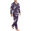 Men's Button Down Pajama Set with Long Sleeves - Comfortable Sleepwear for Home and Lounging