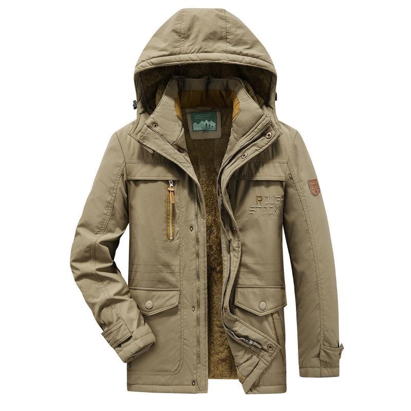 Manteau d'hiver ample et décontracté pour homme, veste rembourrée en coton avec doublure en peluche et rembourrage épais