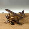 Vintage Wooden Airplane Decor Creative Retro Aircraft Model Handcrafted Ornament Stylish Desktop Accent for Home Office Living