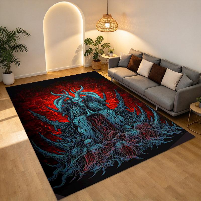 Devil Worship Living Room Nonslip Area Rug Soft Carpet For Bedroom Game Playroom Sofa Office Home Decor Doormat Christmas Gift C930155