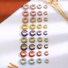 Retro Fashion C-Shaped Bling Ear Clips with Colored Diamonds - Trendy No-Pierce Earrings