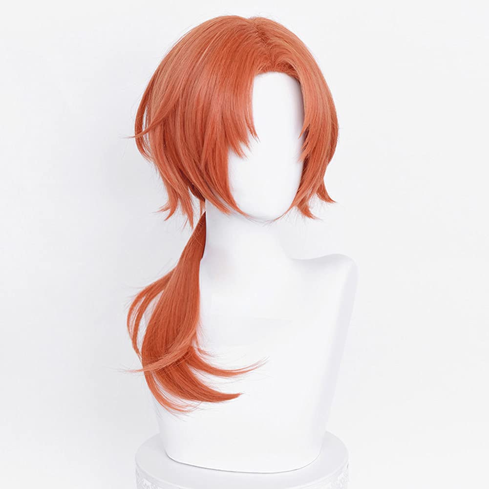 Leo Tsukinaga Cosplay Perfect for and Includes Net and Comb Wig, Heat-Resistant, Orange, Events, Halloween, Costumes,
