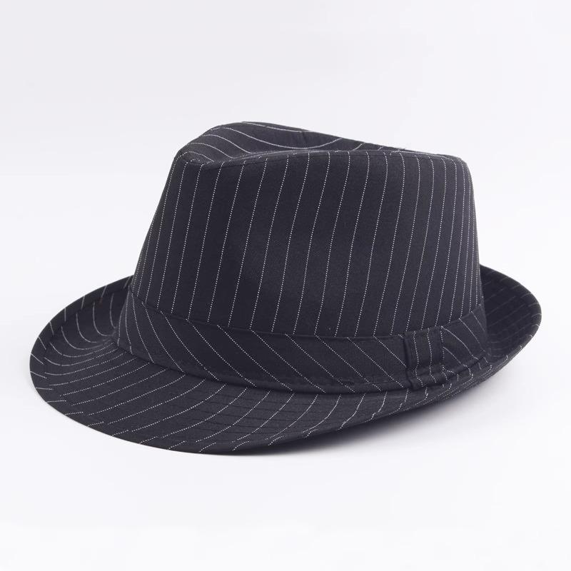 British black and white striped cloth jazz hat spring and autumn top hat men's new casual versatile sun hat