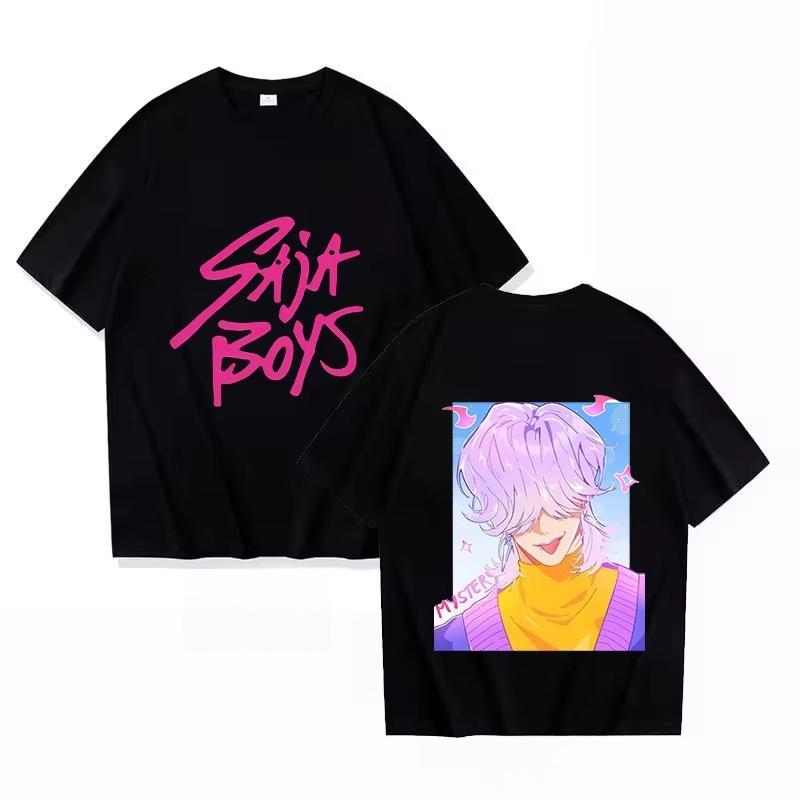 

Saja Boys Tshirt 2026 Summer Cool Cartoon Kpop Demon Hunter Mens Tshirt Round Neck Pure Cotton Mens Parentchild Wear 2XL