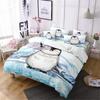 Lovely Little Penguin Comforter Bedding Sets 3D Print Blue 135x200 Bedroom Bed Cover Set For Changjin DeerKangarooOstrich