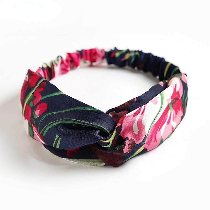 Summer Fashion Women Girls Bohemian Hair Bands Print Headbands Vintage Cross Turban Bandage Bandanas Hair Bands Hair Accessories