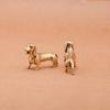 Loyal Brass Dachshund Figurine Long-Body Short-Leg Dog Metal Statue Miniature Tabletop Ornament for Home Decor Crafts Gift