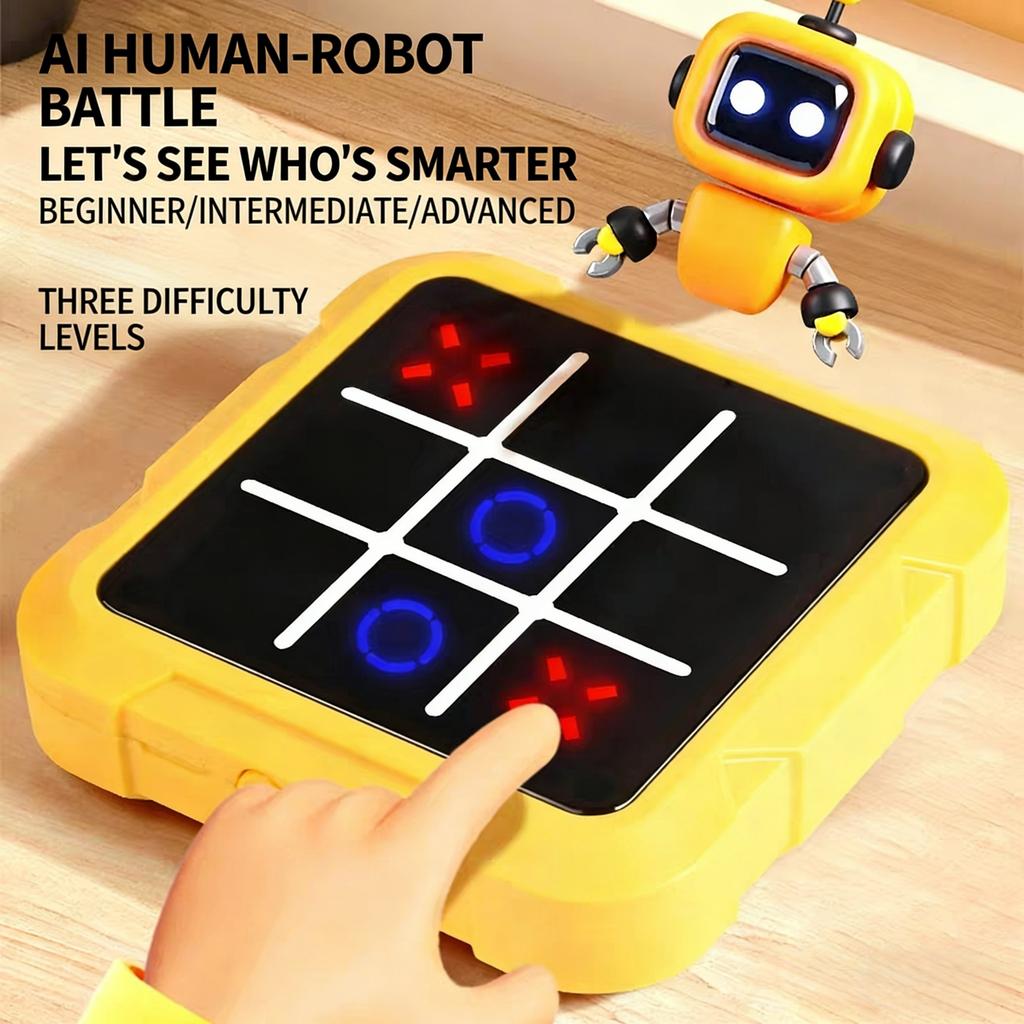 Portable Tic-Tac-Toe, Stress Relief & Educational Board Game, Multifunctional Electronic Game, Suitable for Adults and Kids