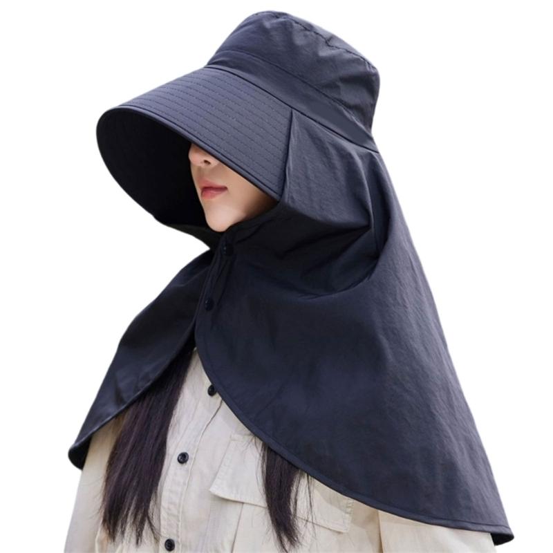 Wide Brimmed Sun Hat For Women Lady Adjustable Breathable Fabric Sun Protection Outdoor Fishing Hat Beach Travel