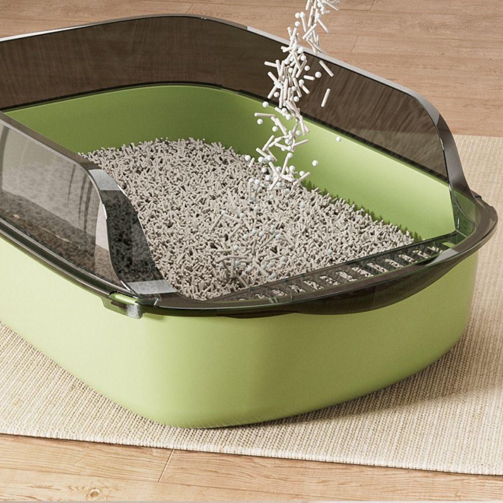 Semi-closed Cat Litter Box Anti Splash Kitten Litter Pan Cat Sandbox  For Rabbit Kitten