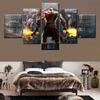 5 Panels Canas Wall Arts Game Poster God of War Kratos Back Shadow Picture Print Home Decor Living Room Bedroom Mural Artwork