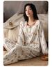 2025 Women's Cloud Cotton Cardigan Set with Chest Pads - Spring & Autumn Pure Cotton Long Sleeve Homewear