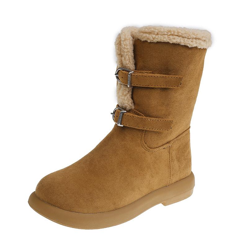 

Утолщенные теплые хлопковые ботинки женские зимние 2024 года, зимние ботинки на толстой подошве женские бархатные хлопковые туфли, популярные модные ботинки. 35 малиновый