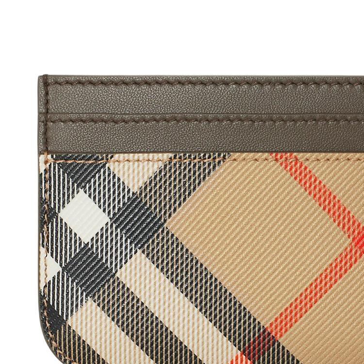 Burberry Classic Check Card Holder, Leather & Canvas Slim Credit Card Case, Luxury Everyday Accessory for Men & Women 80927221