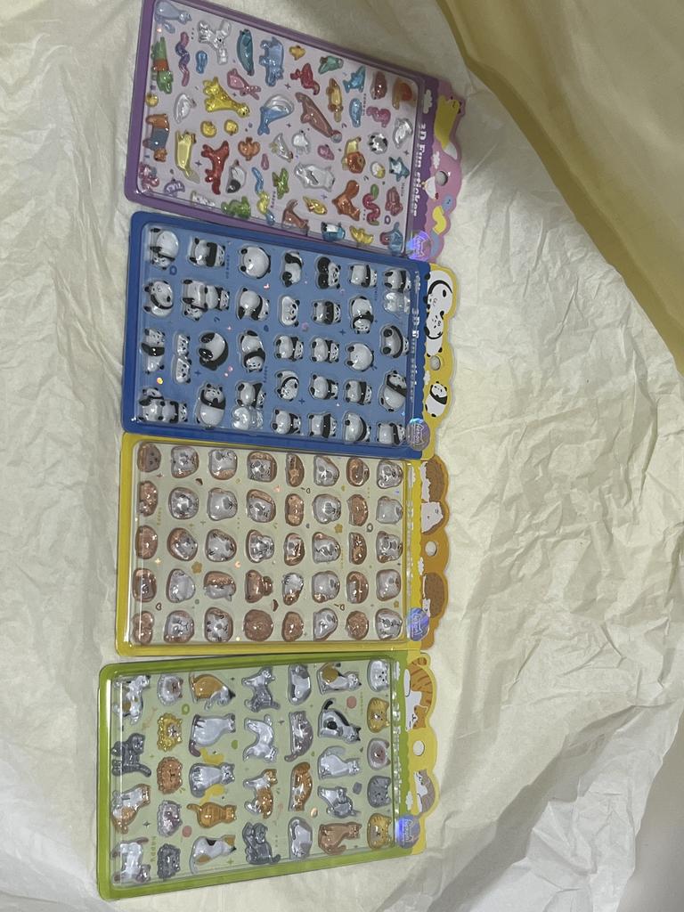 2025 Cartoon and Beautiful 3D Relief Fun Stickers 3D Crystal Stickers Mini Decorative Stickers for Children and Girls Beautiful Gift