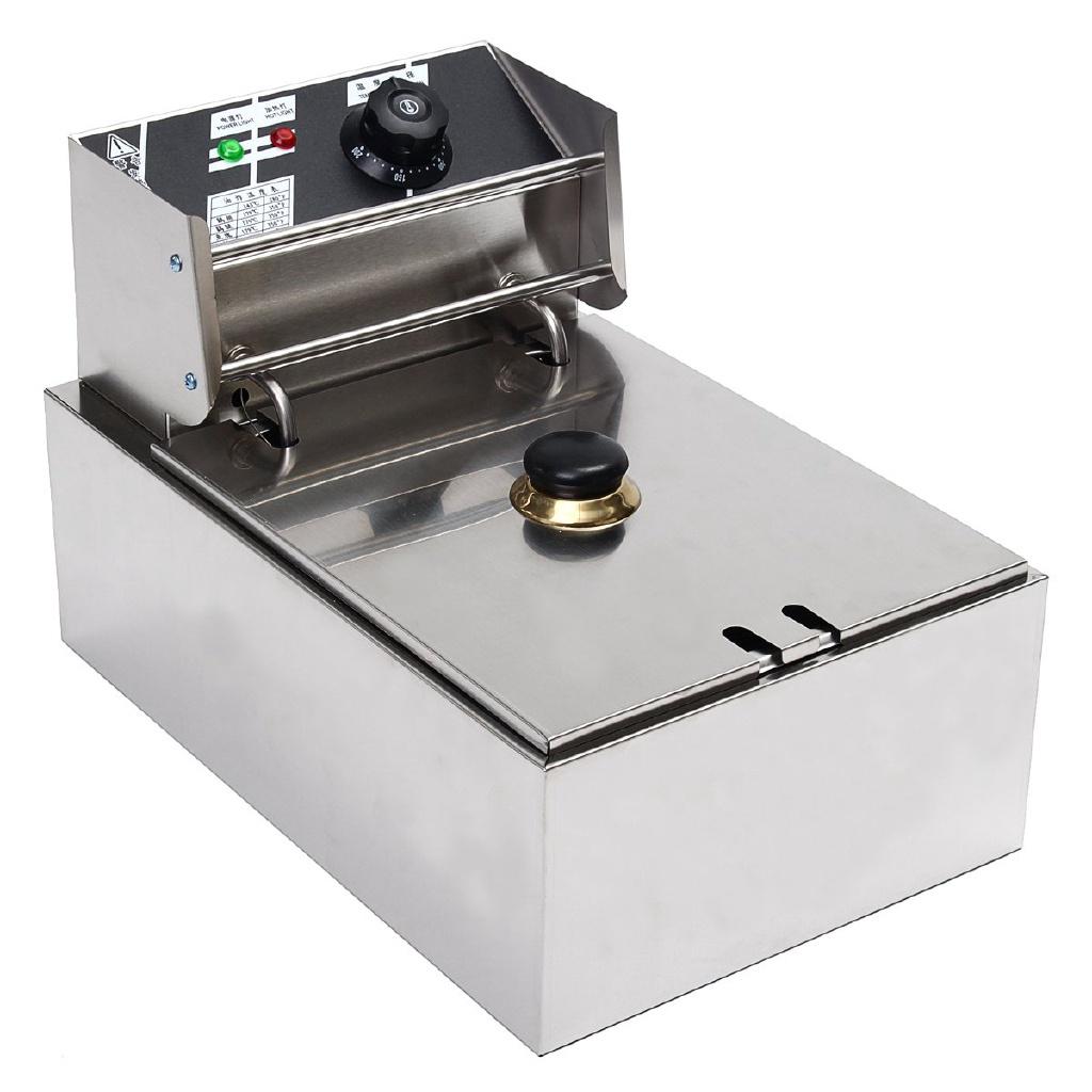 6L 2.5KW Heavy Duty Stainless Steel Electric Deep Fryer Commercial Kitchen Frying Chip Cooker Basket for Buffalo Wings