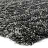 Black Ethnic Pattern Long Pile Rug 133x190