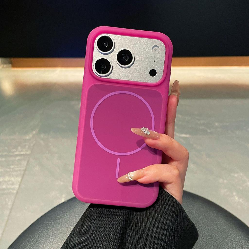 Custodia Magnetica Opaca Effetto Pelle per iPhone 17 Pro Max - Colore Caramella, Foro Grande, Design Protettivo