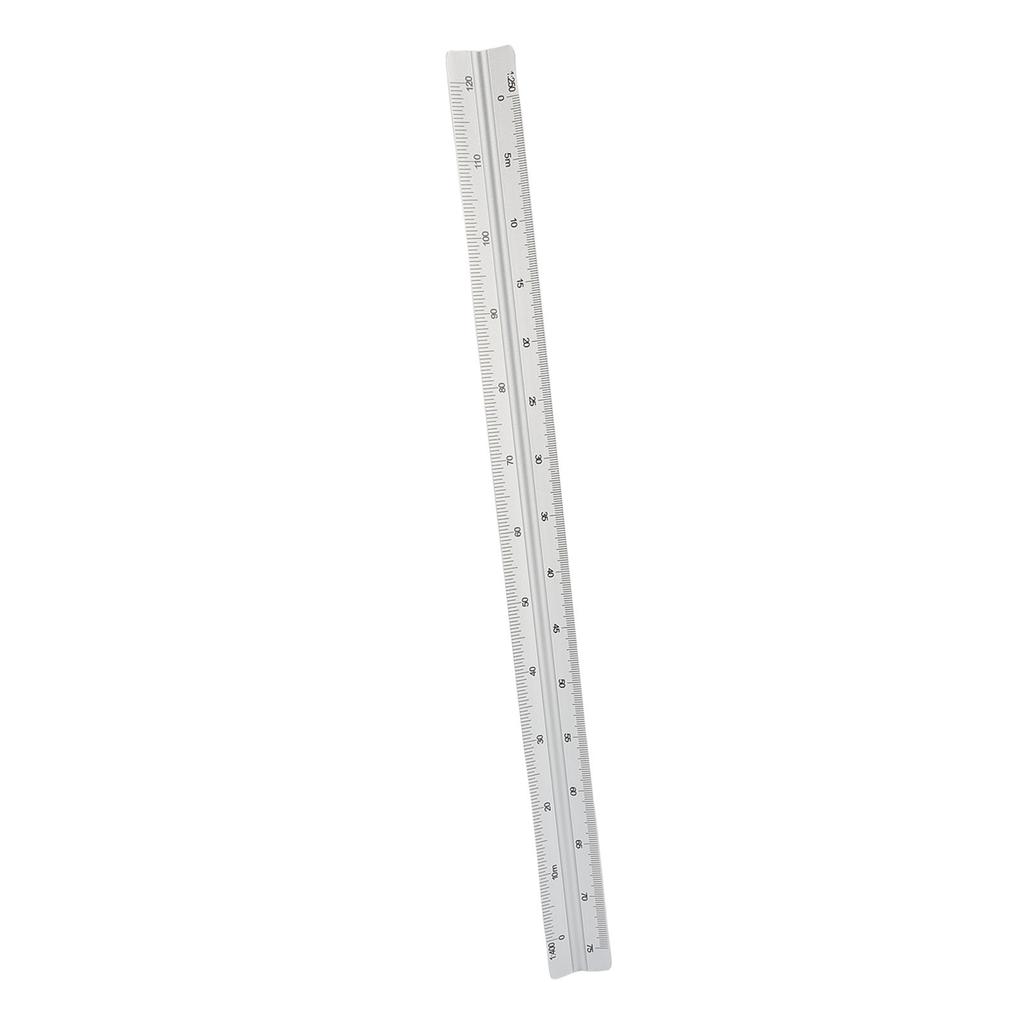 Architectural Scale Ruler 30cm Range Aluminum Accurate Concave Design Multifunctional Triangle Drafting Ruler for