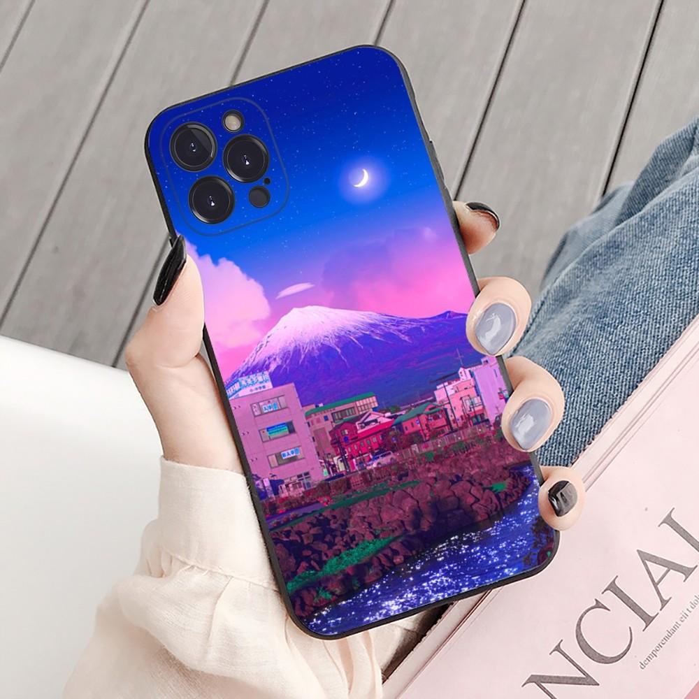 Japanese Aesthetic Mount Fuji Landscape Phone Case For iPhone 15 14 11 12 13 Mini Pro XS Max Cover 6 7 8 Plus X XR SE 2020 Shell