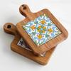 Floral Wooden Kitchen Table Mat, Vintage Dining Mat, Insulation Pot Pad Insulation Mat Kettle Tea Coaster Tableware Ornaments