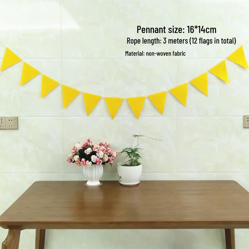 Retro Mori Brown Non-woven Kindergarten Decoration Pennant – Colorful Outdoor Birthday Flag String