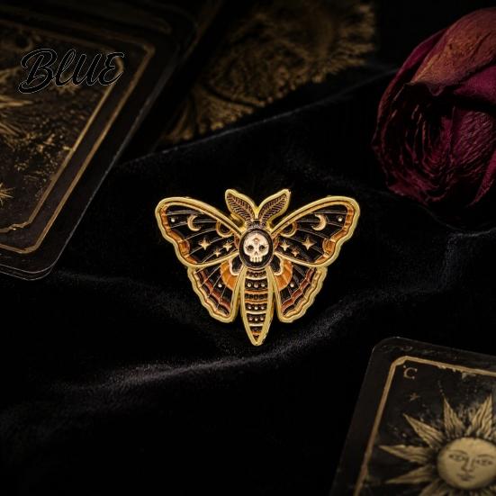 Vintage Insect Jewelry Enamel Moth Brooch Cartoon Alloy Lapel Pin Men Artistic Badge Women Accessories for Suit Dress Coat Scarf Retro Clothing