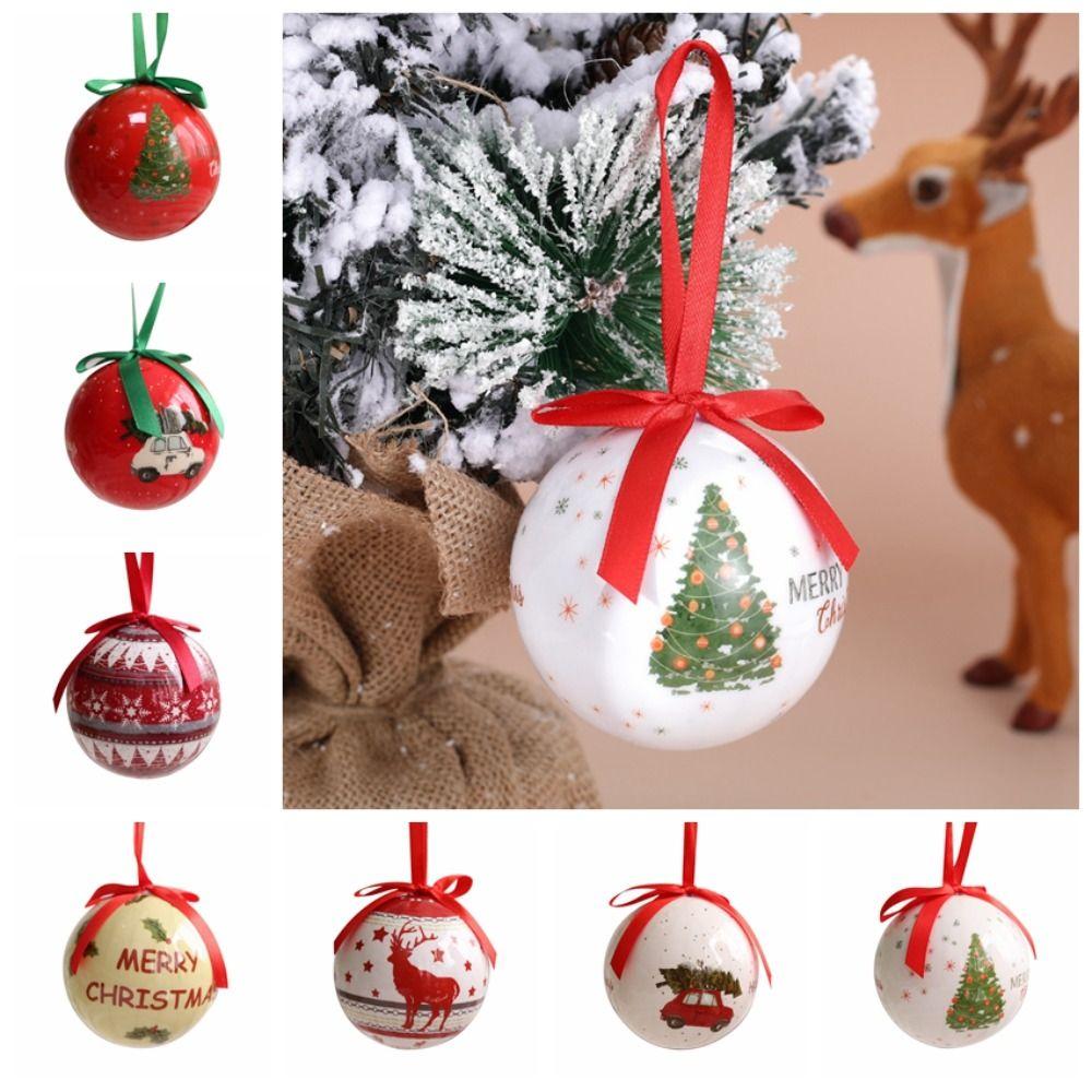 Shatterproof Christmas Tree Ball Snowman Car Pattern Christmas Tree Decorative  New Year