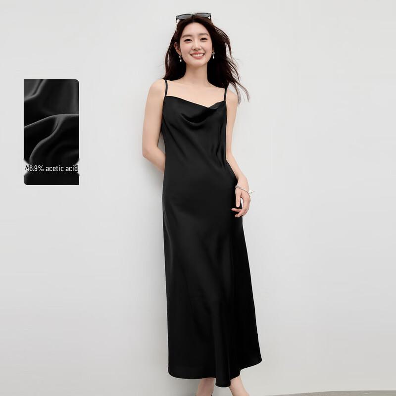 

Elegant Draped Neck Spaghetti Strap Midi Dress XL