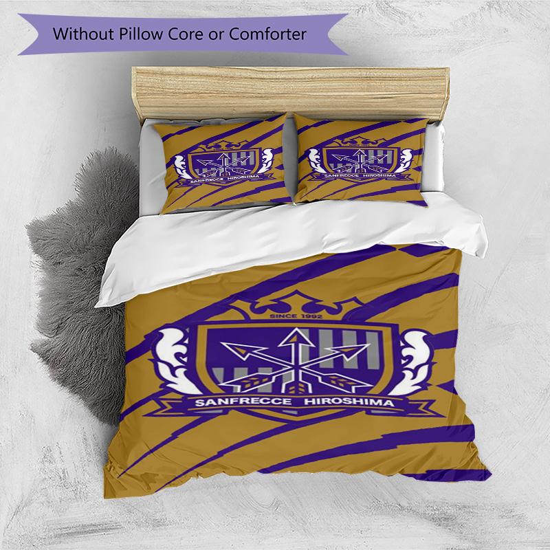 Sanfrecce Hiroshima Printed Pattern Duvet Cover Set – Includes 1 Duvet Cover and 2 Matching Pillowcases Bedroom Decor Christmas Gifts