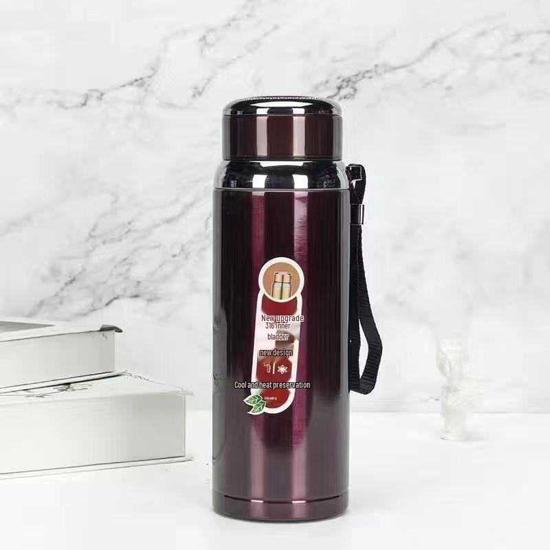 

Изолированная чашка из нержавеющей стали 316 с разделителем для чая, большой вместимости, портативная чашка для улицы с веревкой для переноски 800ml