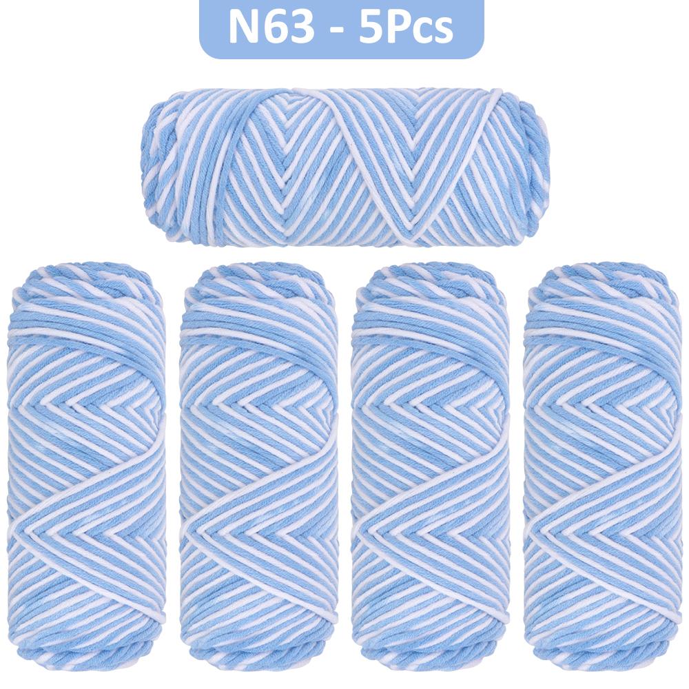 5pcs/pack Multicolor Gradient Yarn Balls, Soft Acrylic Yarn Threads, DIY Hand-Knitted Fashion Sweater, Scarf, Hat Crafting Kit